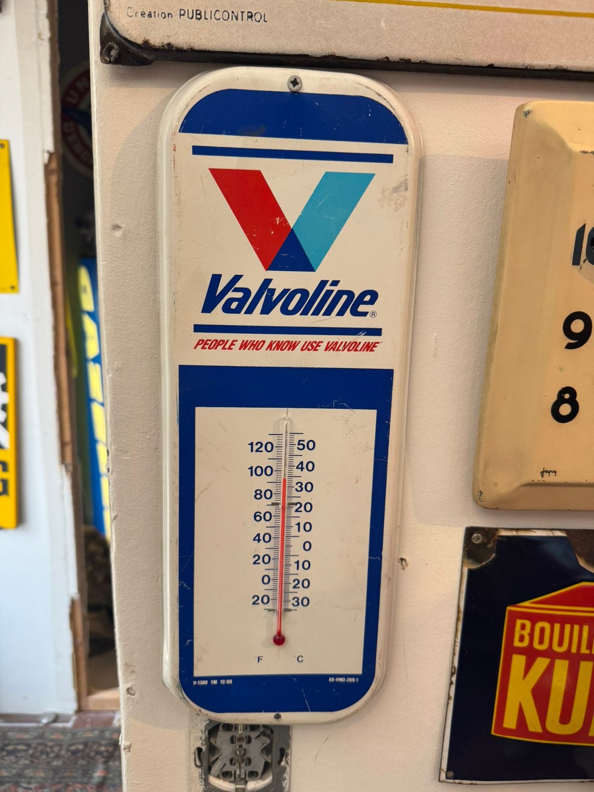 VALVOLINE oude reclame thermometer, Verzamelen, Merken en Reclamevoorwerpen, Ophalen of Verzenden, Gebruikt, Reclamebord
