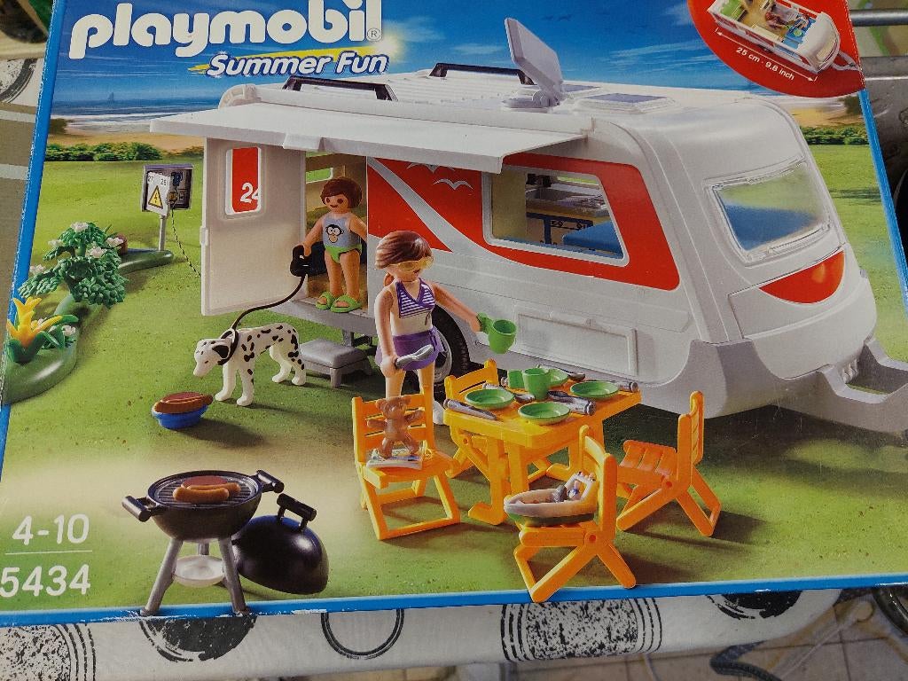 Playmobil 5434 Caravan + 5436, Ophalen of Verzenden, Gebruikt, Complete set