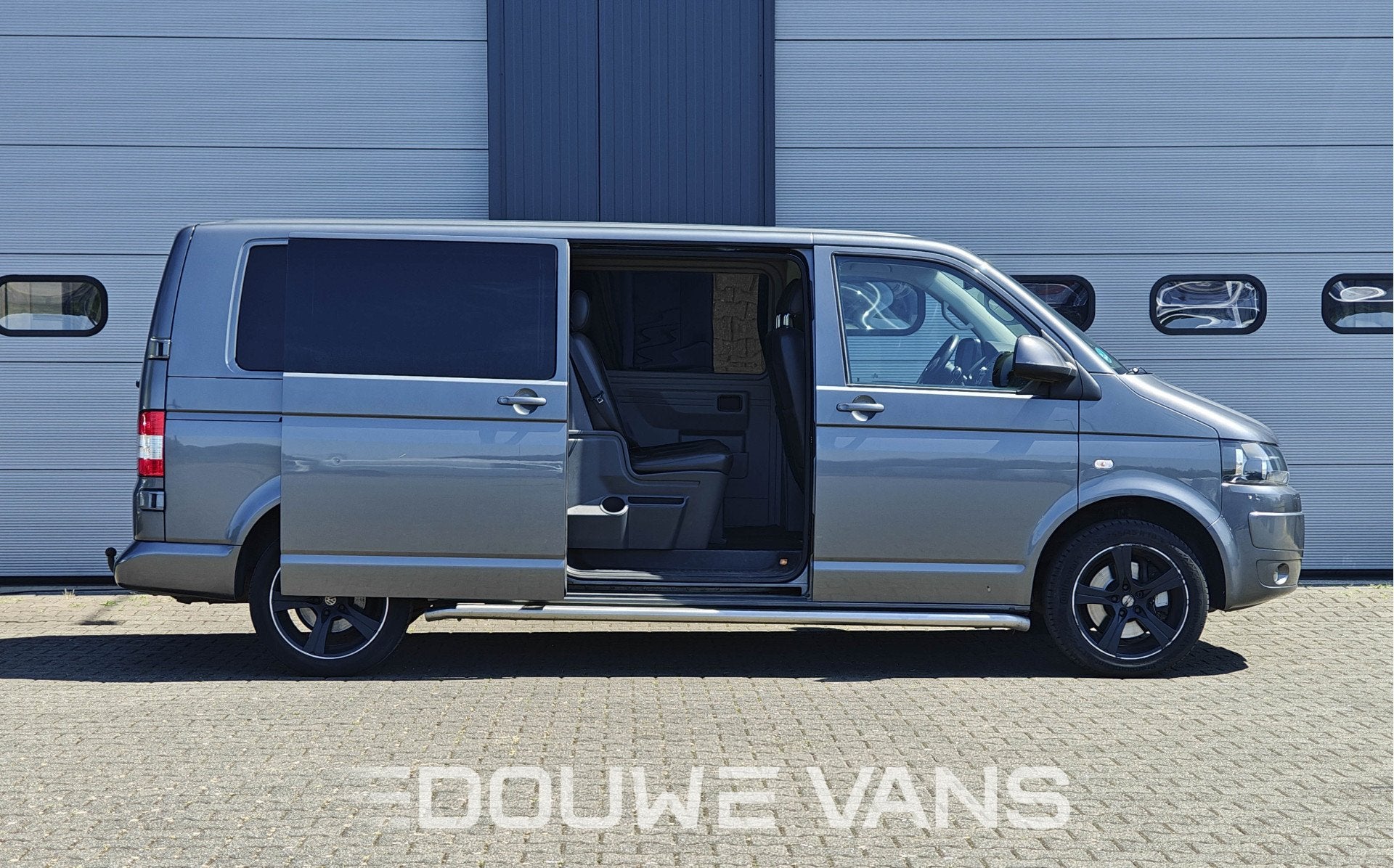 Volkswagen Transporter T5 Automaat Dubbel Cabine Leder Airco, Autos, Cuir, Achat, Entreprise, Noir