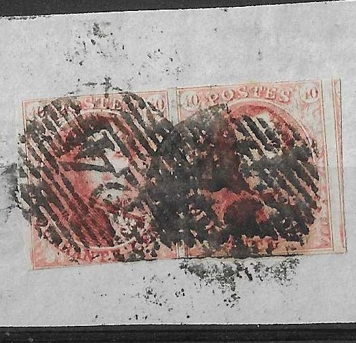 Timbres belges - numéro 12 (paire sur fragment), Envoi