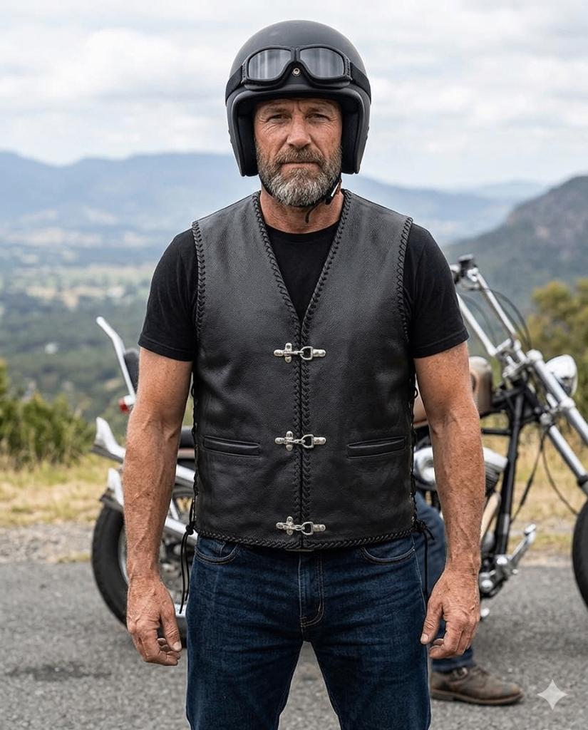 Nieuw leren motorvest, Motoren, Kleding | Motorkleding, Jas | leer, Dames, Heren, Kinderen, Nieuw met kaartje, Verzenden