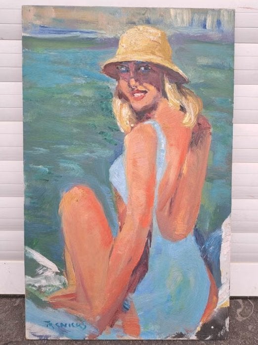 Huile sur panneau signe Tony reniers, Ophalen of Verzenden, Paneel