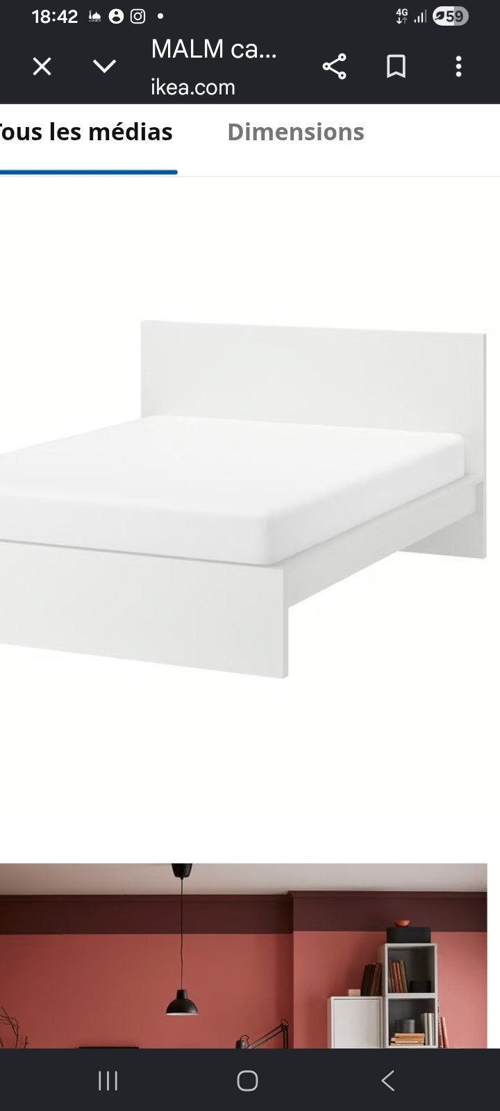 Lit ikea plus matelas., Maison & Meubles, Chambre à coucher | Lits, Enlèvement