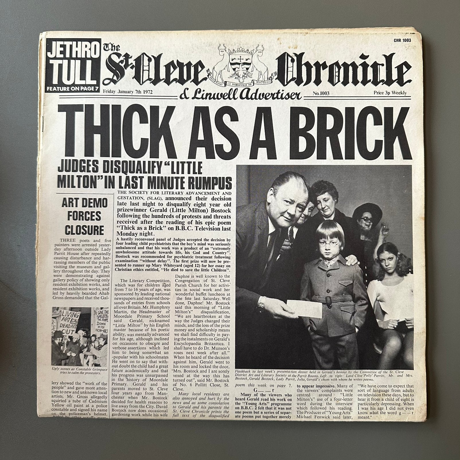 Jethro Tull - Thick As A Brick LP 1972, CD & DVD, Enlèvement ou Envoi, Autres genres, Utilisé, LP