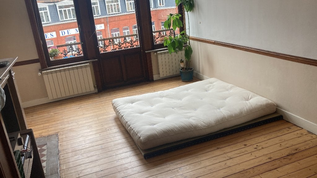 Futon 160x200, Maison & Meubles, Chambre à coucher | Lits, Beige, Comme neuf, Enlèvement, Japanse futon