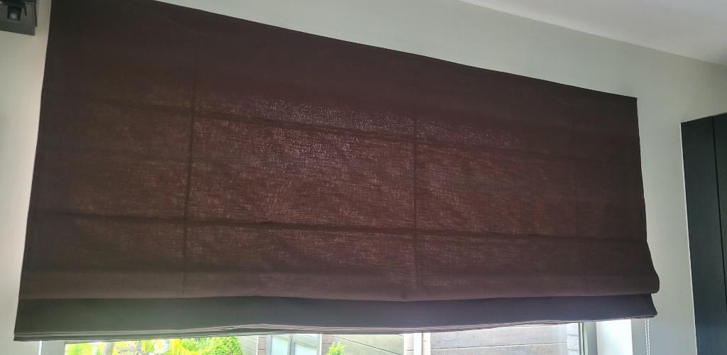 Vouwgordijn B 210cm en 200cm x H 220cm, Huis en Inrichting, Ophalen, Bruin