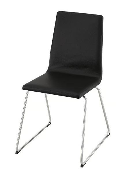 Lillanas Eetkamerstoel Zwart (2 stuks), Huis en Inrichting, Stoelen, Nieuw, Twee, Leer, Metaal, Zwart, Ophalen