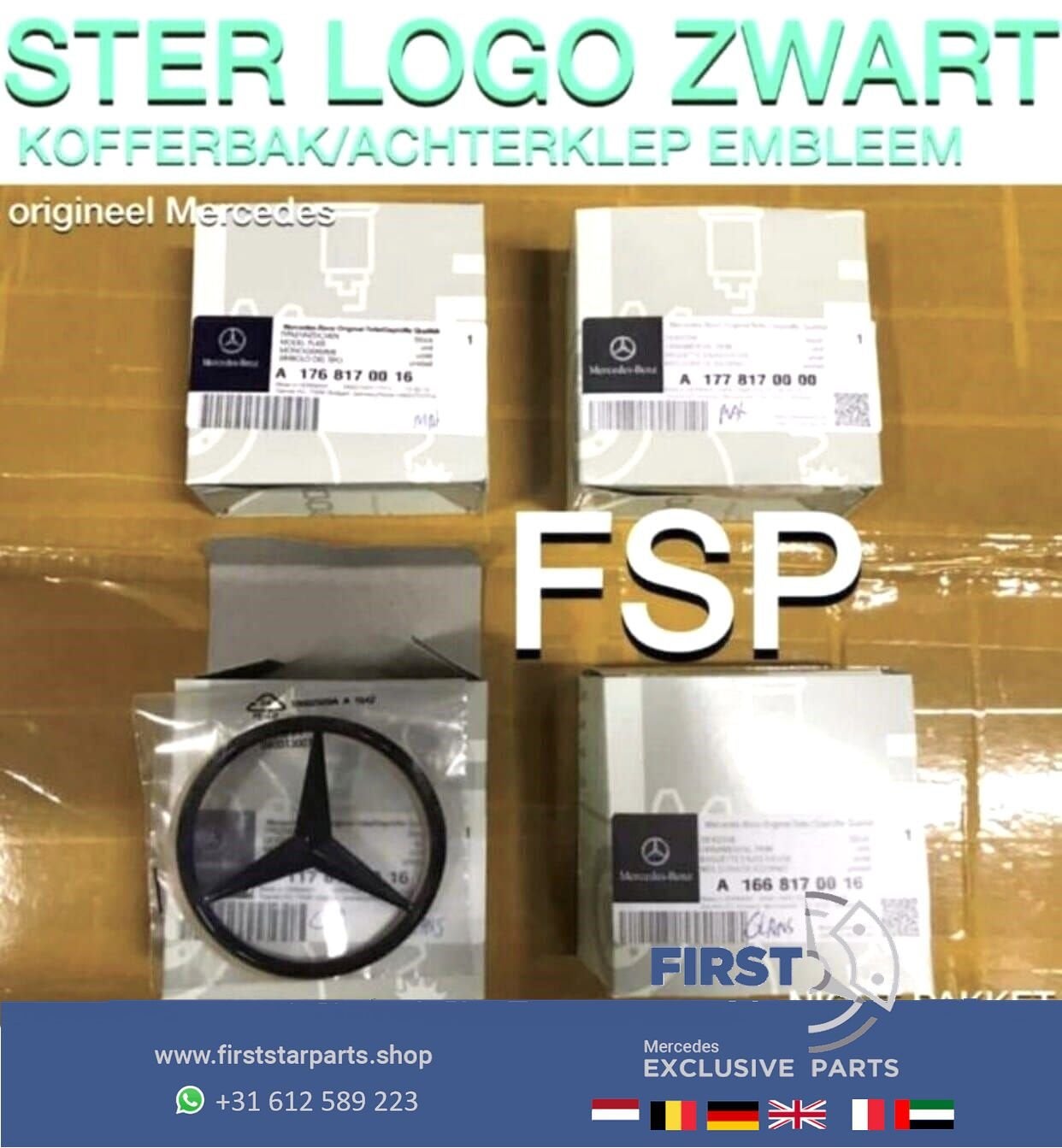 AMG kofferklep STER ZWART Mercedes achterklep LOGO CLA45 W11, Utilisé, -, -, Enlèvement ou Envoi