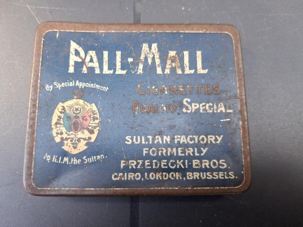 zeer oud blik PALL MALL SIGARETTEN, Verzamelen, Ophalen of Verzenden, Gebruikt