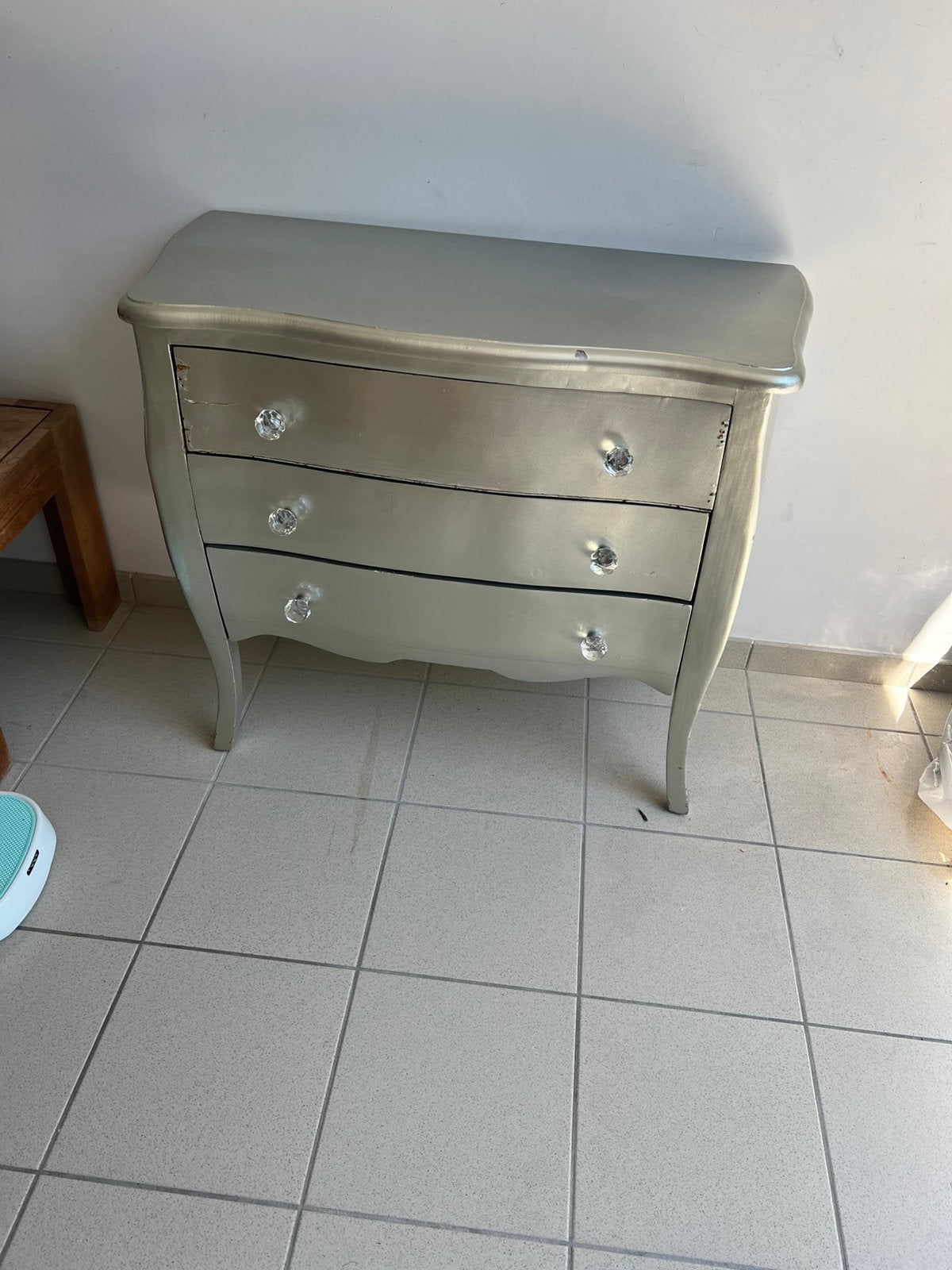 Commode en bois argenté, Maison & Meubles, 3 ou 4 tiroirs, 25 à 50 cm, Moins de 100 cm, Enlèvement