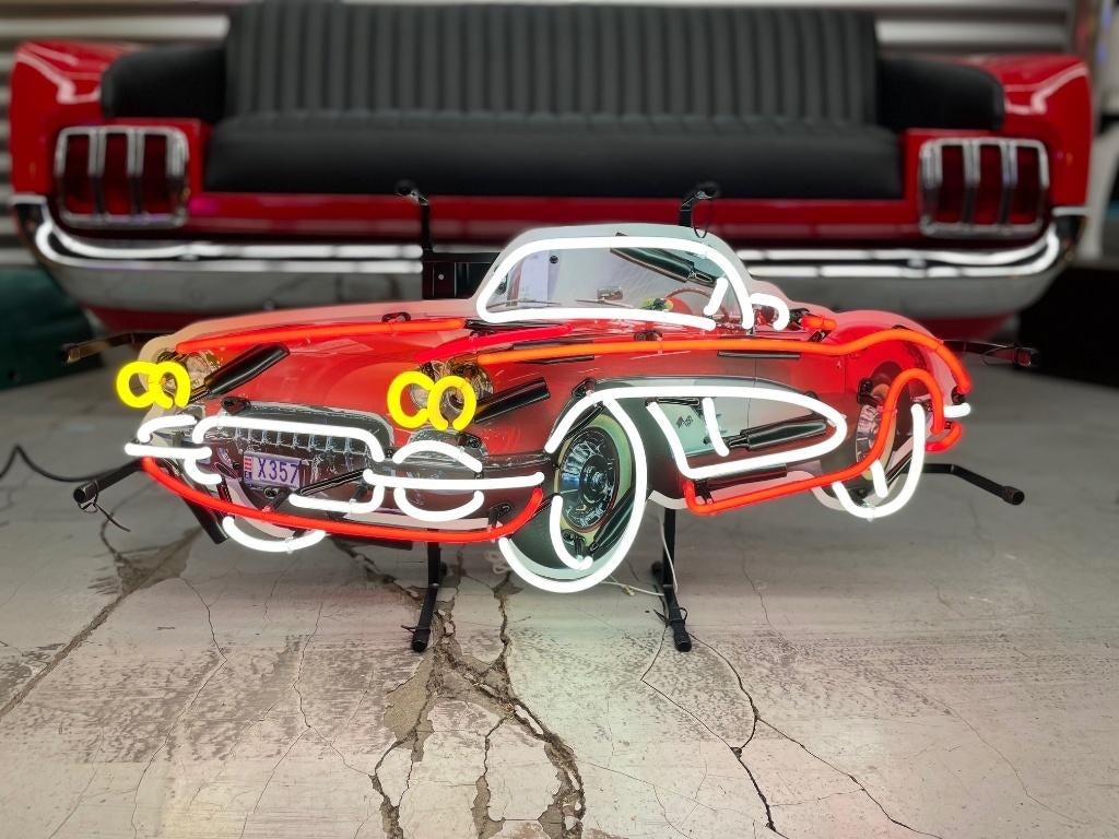Chevrolet Corvette C1 decoratie neon lamp, Ophalen, Nieuw, Lichtbak of (neon) lamp