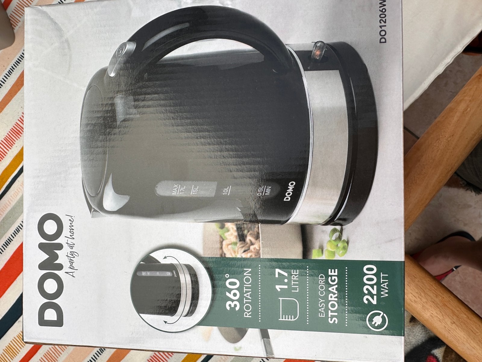 Bouilloire électrique Domo neuve, Electroménager, 1 à 2 litres, Enlèvement ou Envoi, Neuf