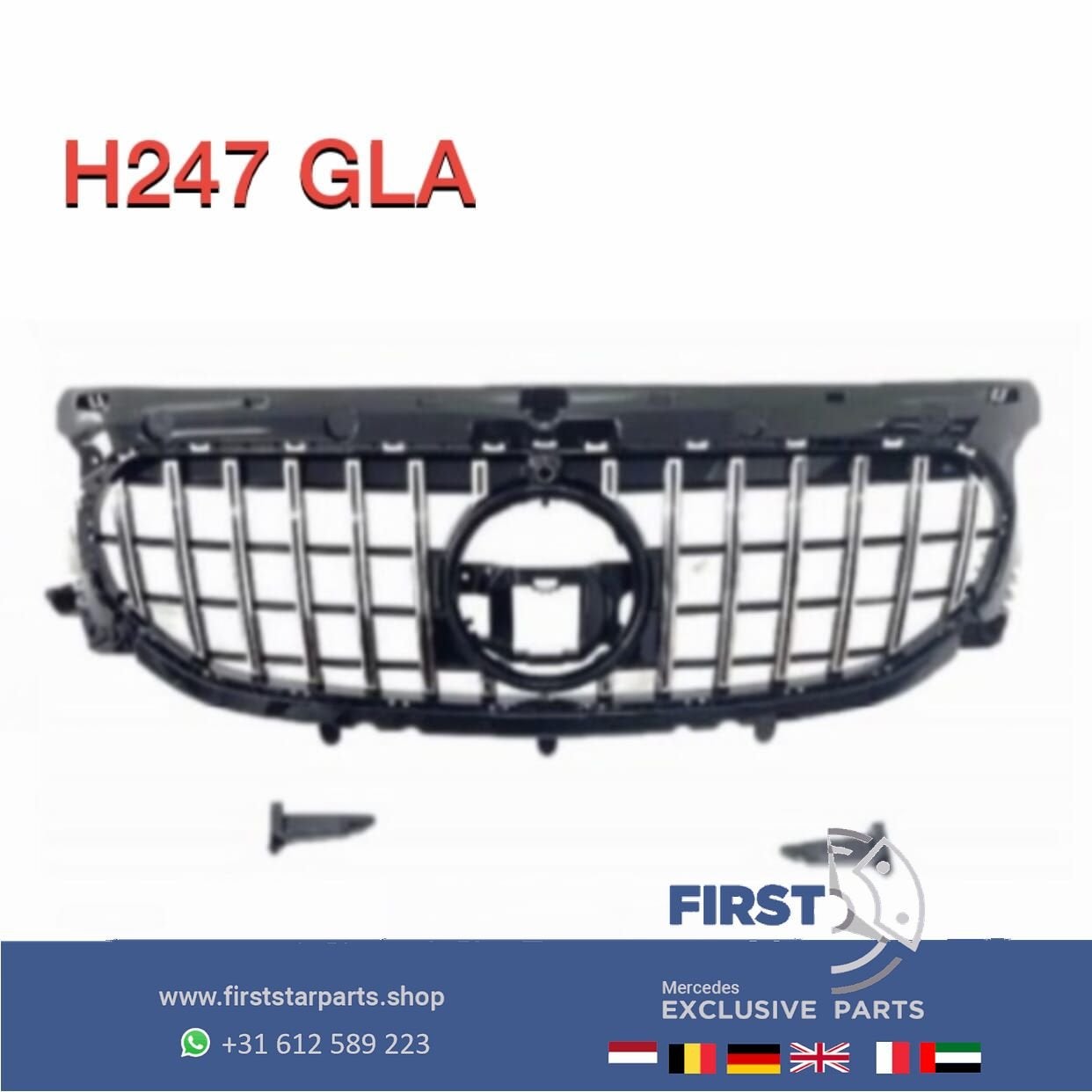 H247 GLA KLASSE AMG GT LINE GRIL 2019-2022 PANAMERCANA LINE, Gebruikt, -, Ophalen of Verzenden, -