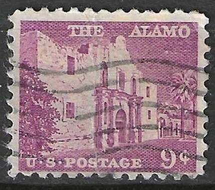 États-Unis 1956 - Yvert 614 - El Alamo, Texas (ST), Envoi, Affranchi