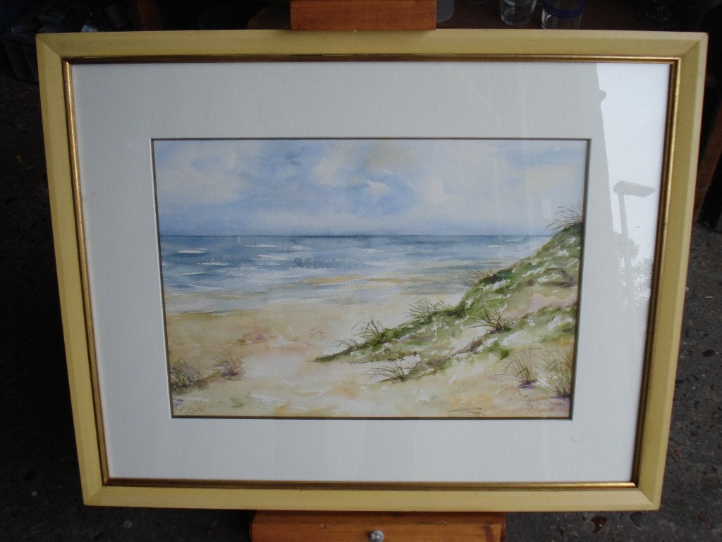 Aquarel Zee- duinzicht, Antiek en Kunst, Ophalen