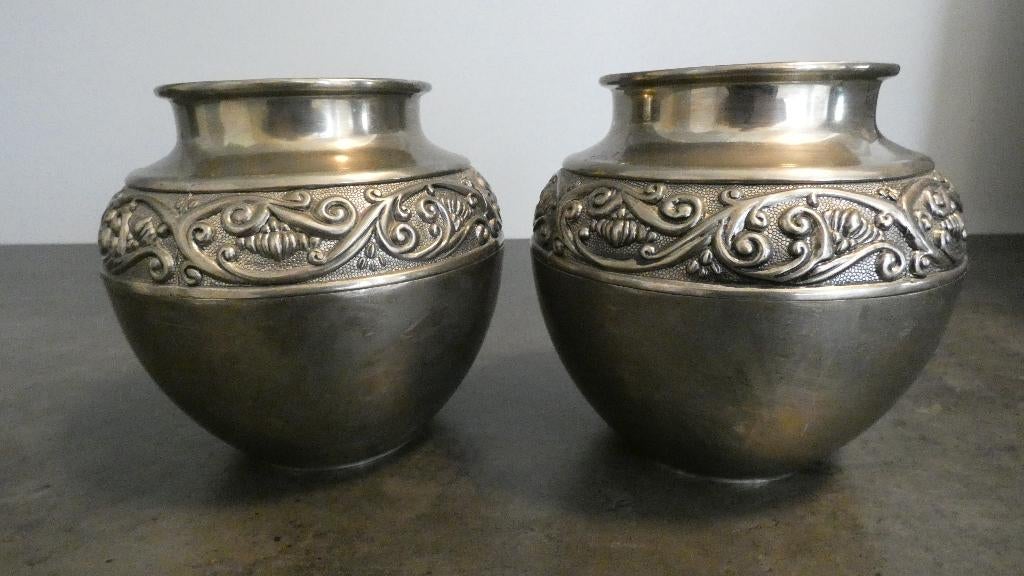 Art Nouveau vaasjes of bloempotje [1667], Antiek en Kunst, Antiek | Brons en Koper, Ophalen of Verzenden, Koper