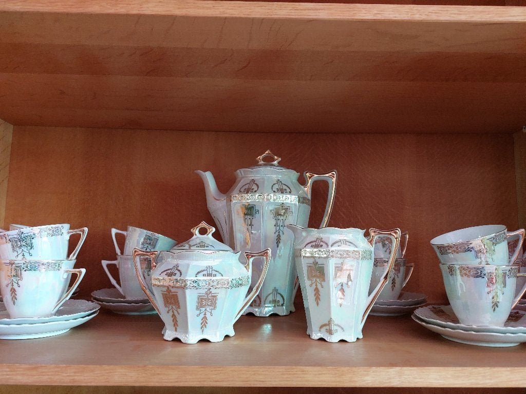 antiek koffieservies uit parelmoer, Antiek en Kunst, Ophalen
