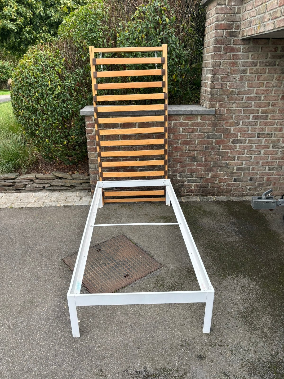 Cadre + Sommier 90/200, 90 cm, Une personne, Enlèvement, Utilisé