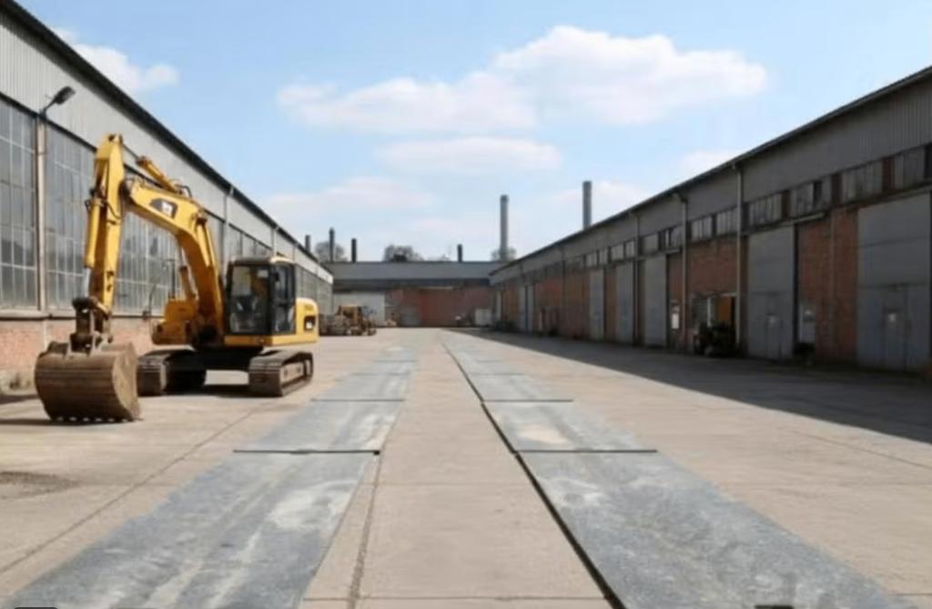 heftruck / kraan transport oprijplaten rijplaten oprijplaat, Ophalen, Heftruck