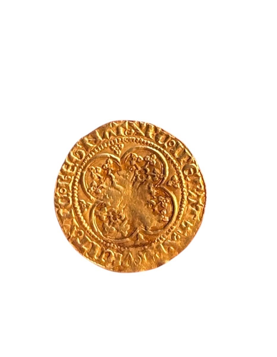 Goude middeleeuwse munt - Lodewijk van Male €700, Ophalen of Verzenden, België, Goud