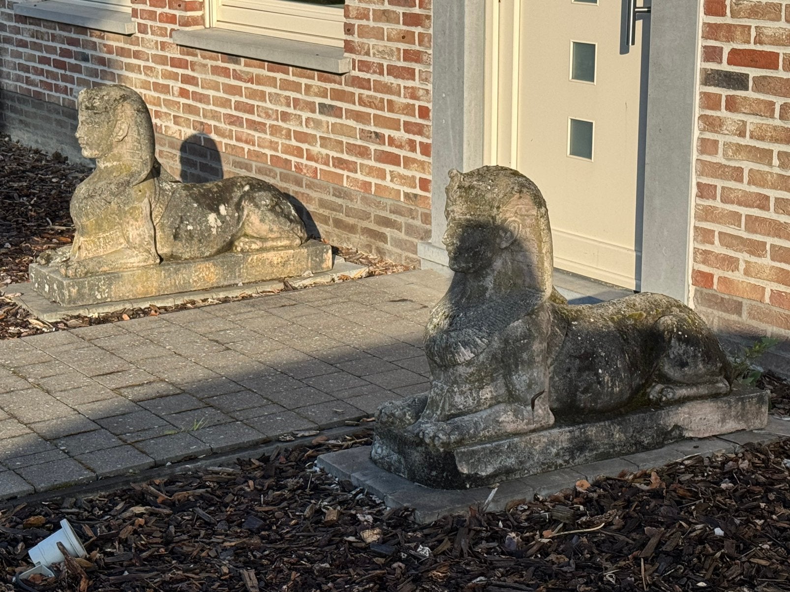 2x sfinx tuinbeeld, Tuin en Terras, Ophalen, Gebruikt