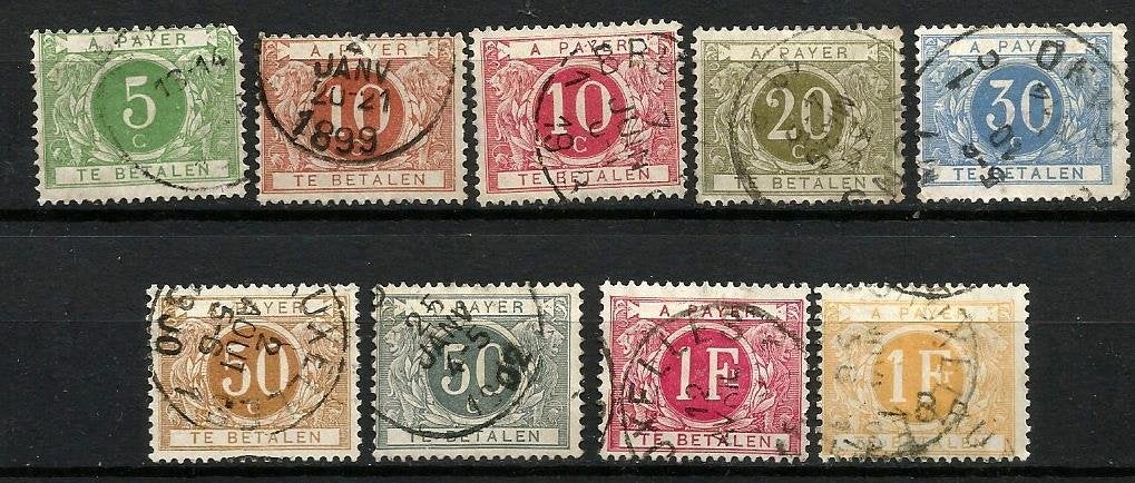 1895 Cijfer in cirkel op gekleurde achtergrond  OBP TX2/11, Enlèvement ou Envoi, Autre, Affranchi, Autre