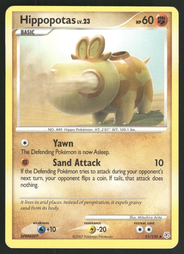 Hippopotas 51/130 - Diamond &amp; Pearl (Good), Hobby & Loisirs créatifs, Jeux de cartes à collectionner | Pokémon, Utilisé, Envoi