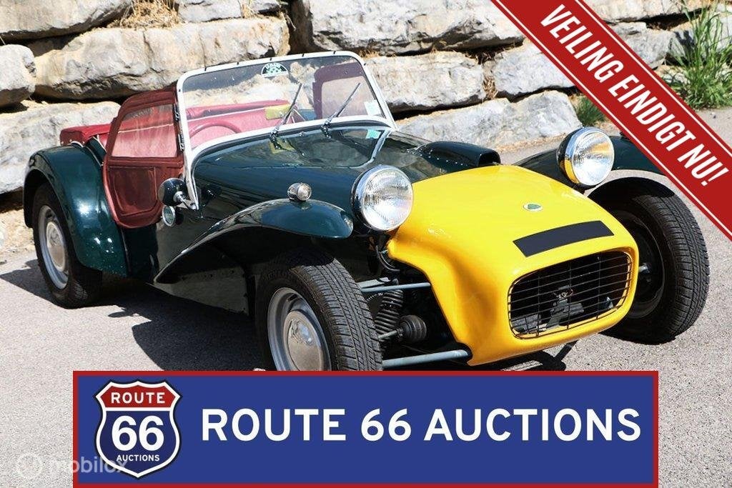 Lotus Seven S2 | 1962 | Route 66 Auctions, Auto's, Oldtimers, Zwart, Bedrijf, Handgeschakeld, Overige carrosserie