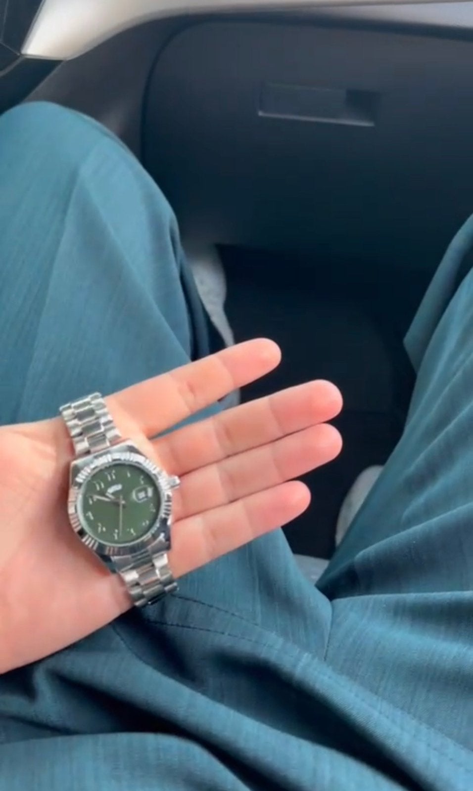 Arabic dial verte, Enlèvement ou Envoi, Comme neuf, Acier, Acier