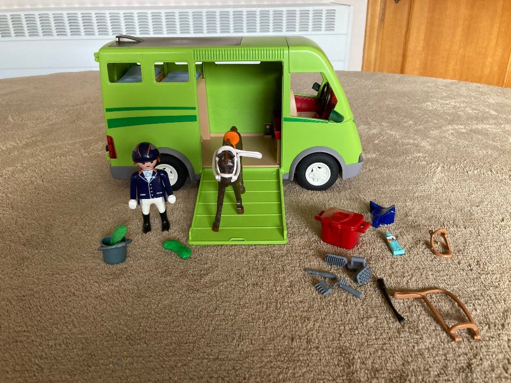 Playmobil Paardenvrachtwagen (doos en boekje) 5-12 j, Enlèvement ou Envoi, Comme neuf, Country, Kit complet