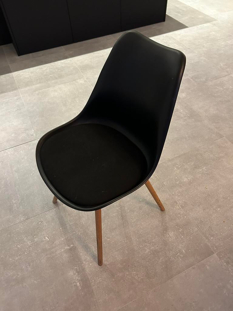 Jysk stoel KASTRUP zwart/naturel eiken, Ophalen, Zo goed als nieuw, Zwart, Hout