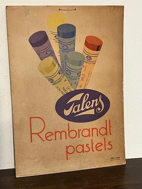 affiche publicitaire années 1960,  Talens Rembrandt Pastels, Enlèvement