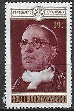 Rwanda 1970 - Yvert 402 - Paus Pius XII (PF), Postzegels en Munten, Verzenden, Postfris