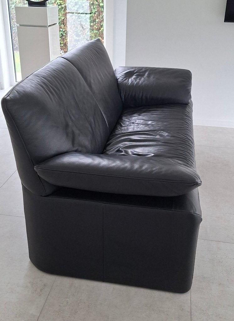 Jori salon leder zwart, Huis en Inrichting, Ophalen, Overige maten, Leer, Zo goed als nieuw