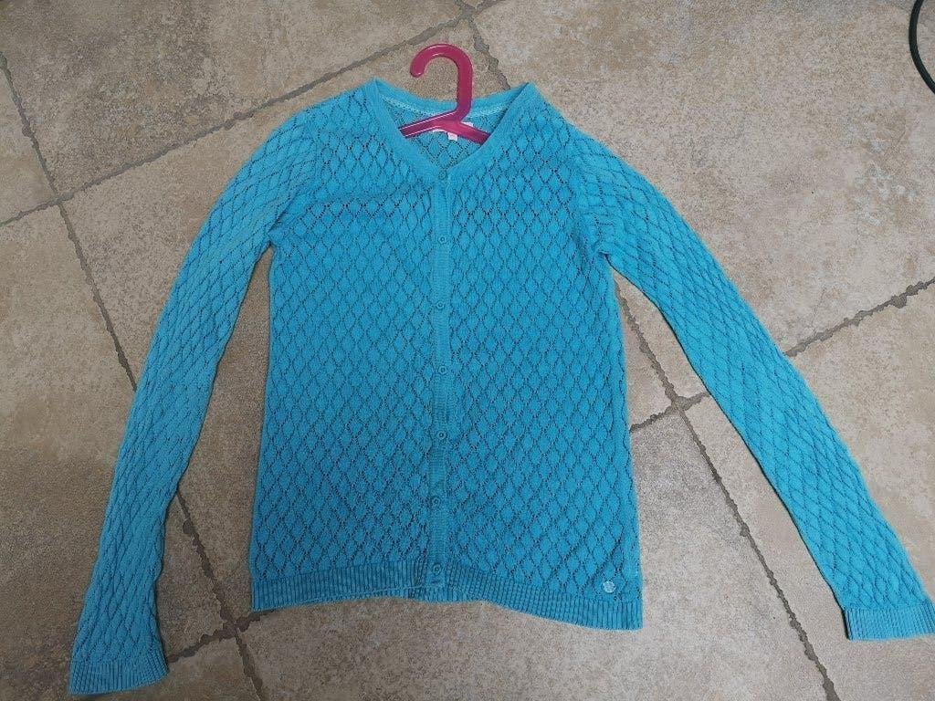 Turquoise gilet mt 158, Kinderen en Baby's, Gebruikt, Meisje, Trui of Vest, JBC