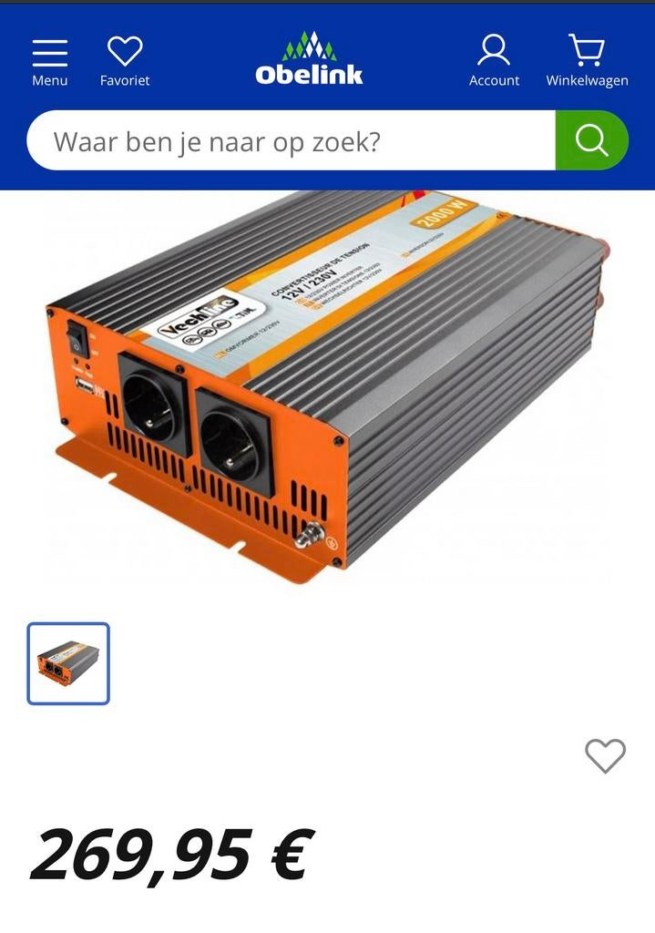 Quasi sinus omvormer 2000w, Ophalen, Zo goed als nieuw