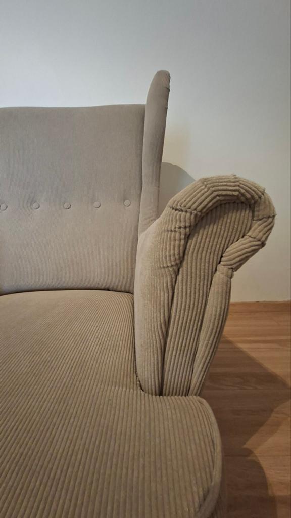 Scandinavische beige fauteuil - Zeer goede staat, Ophalen, Hout