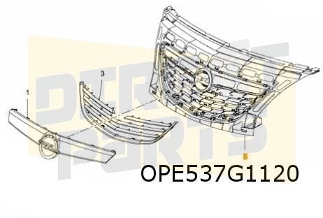 Opel Meriva B (7/10-2/14) grille (Voor Cosmo / SE) Origineel, -, -, Opel, Nieuw
