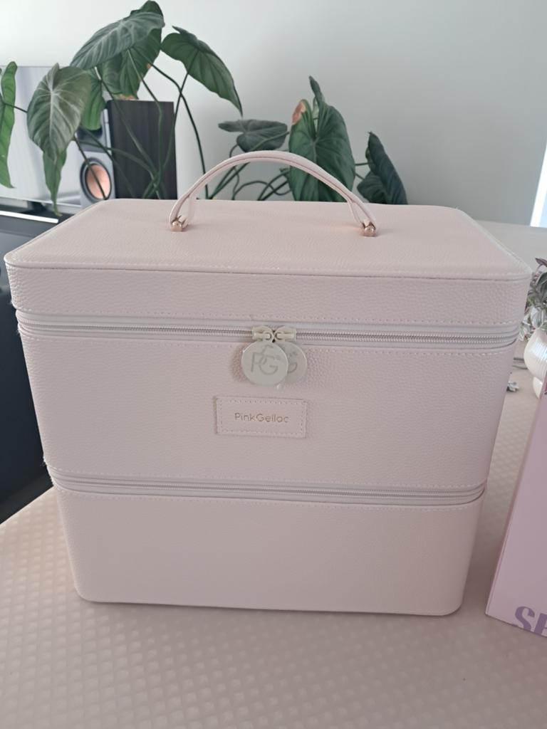 Pink gellac koffer + set, Bijoux, Sacs & Beauté, Boîtes de maquillage & Beauty case, Enlèvement