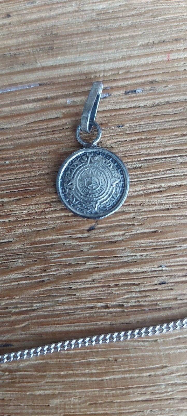 Pendentif argent calendrier aztèque, Bijoux, Sacs & Beauté, Enlèvement ou Envoi, Argent, Argent