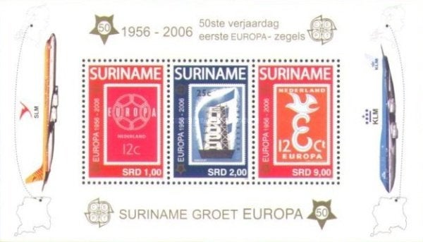 Blok Suriname Europa 1956-2006 Jaar 2006 Postfris, Ophalen of Verzenden