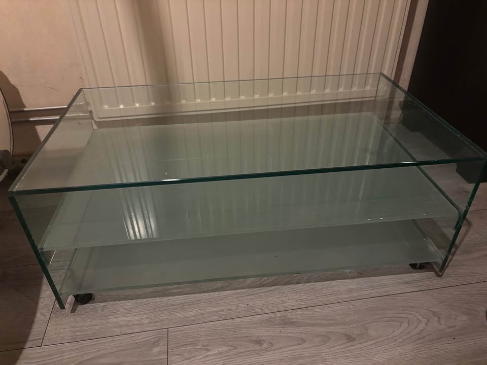 Glazen salontafel, Ophalen, Minder dan 50 cm, Gebruikt, 50 tot 100 cm