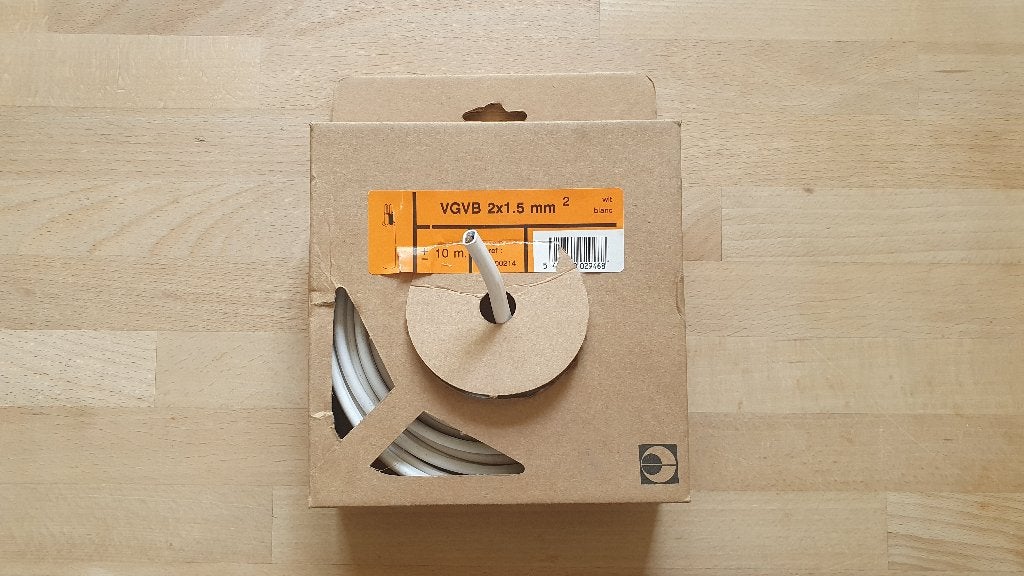 VGVB kabel 2x1,5mm² - 10m, Doe-het-zelf en Bouw, Ophalen of Verzenden, Nieuw, Kabel of Snoer