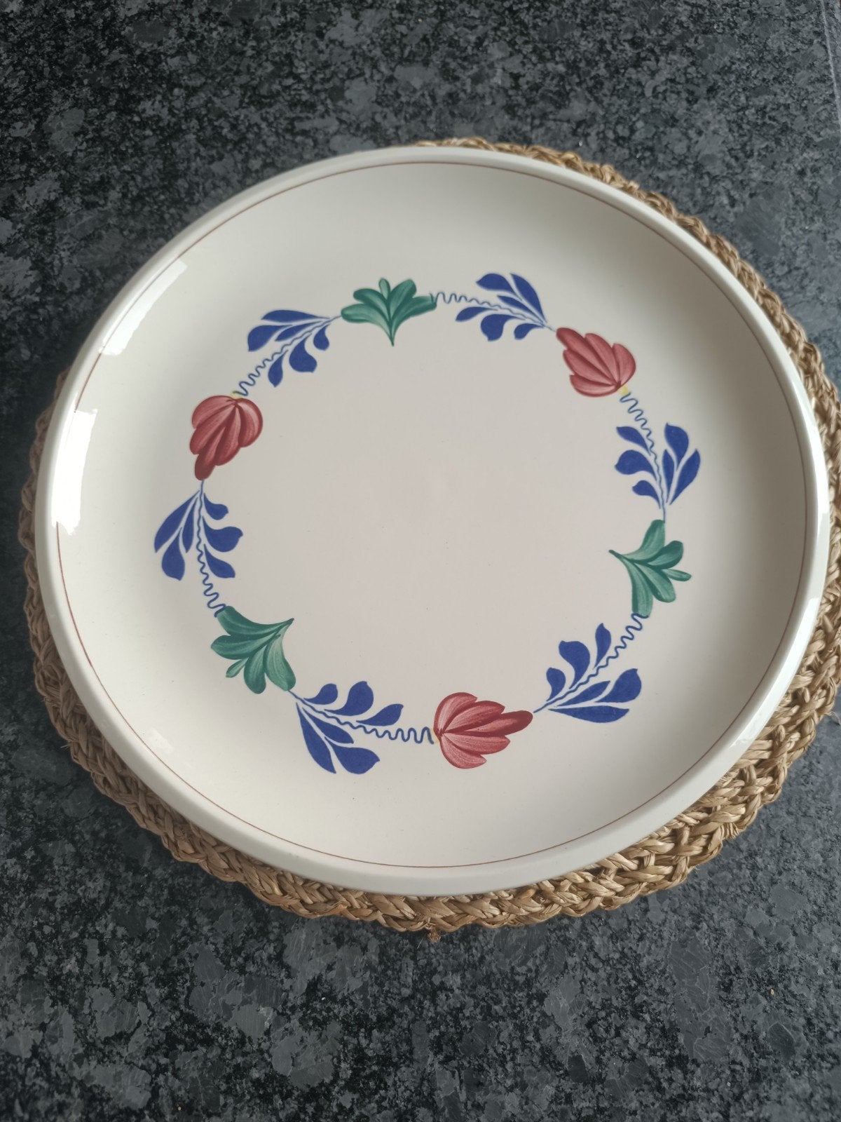 splendide et grand plat Boch Boerenbont, Enlèvement ou Envoi
