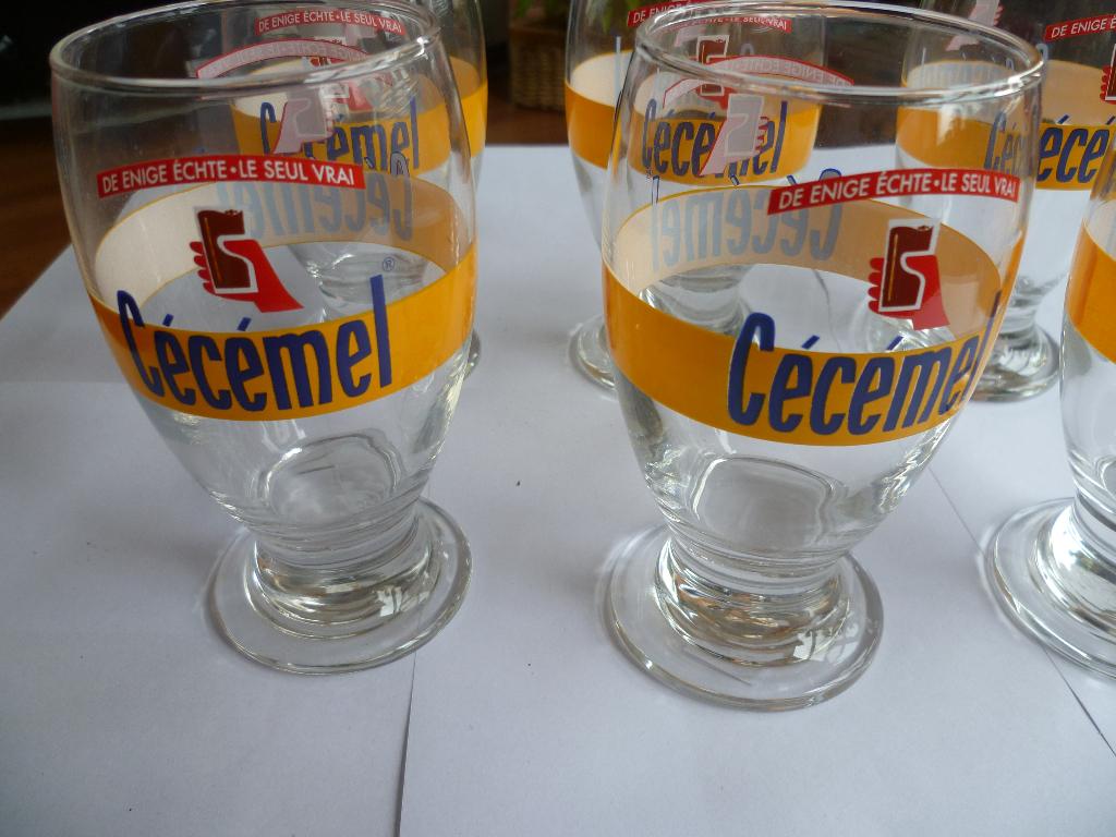 6X CECEMEL DRINKGLAZEN JAREN 80/90, Collections, Enlèvement ou Envoi, Comme neuf, Ustensile