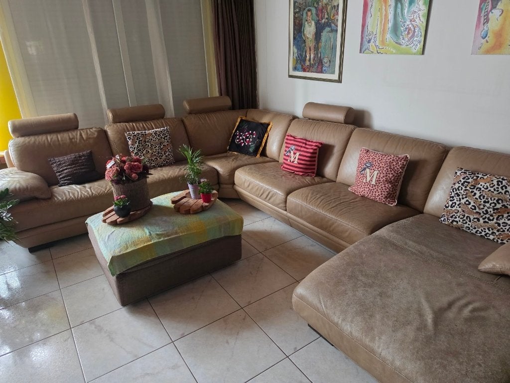 DRINGEND WEG: XXL Lederen Hoeksalon Natuzzi 6+pers – Koopje!, Huis en Inrichting, Ophalen, Gebruikt, Leer, Italian design NATUZZI
