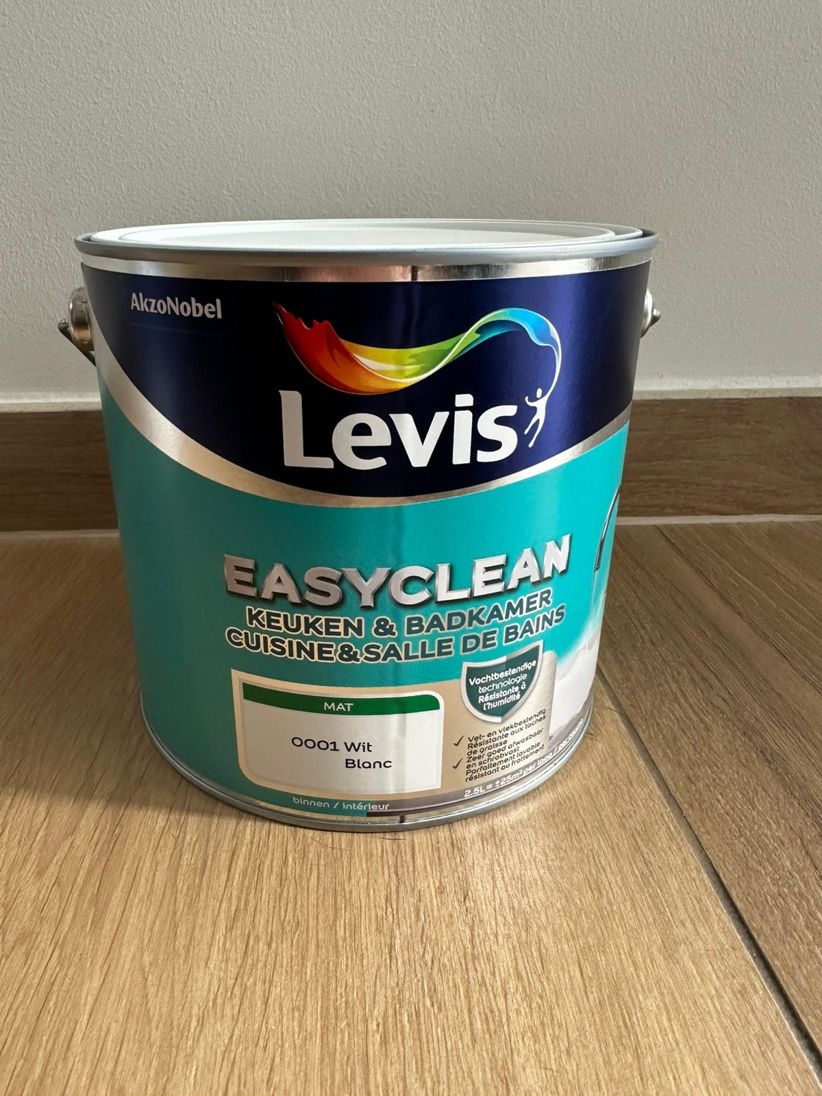 Pot de peinture Levis EasyClean Cuisine SDB blanc 2,5 L neuf, Bricolage & Construction, Enlèvement, Comme neuf, Blanc, Peinture