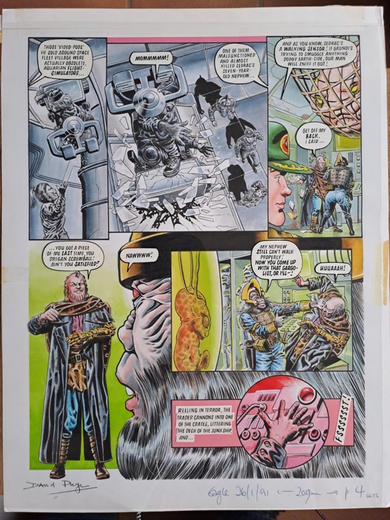 Originele kleurplaat Dan Dare, Livres, BD, Enlèvement ou Envoi