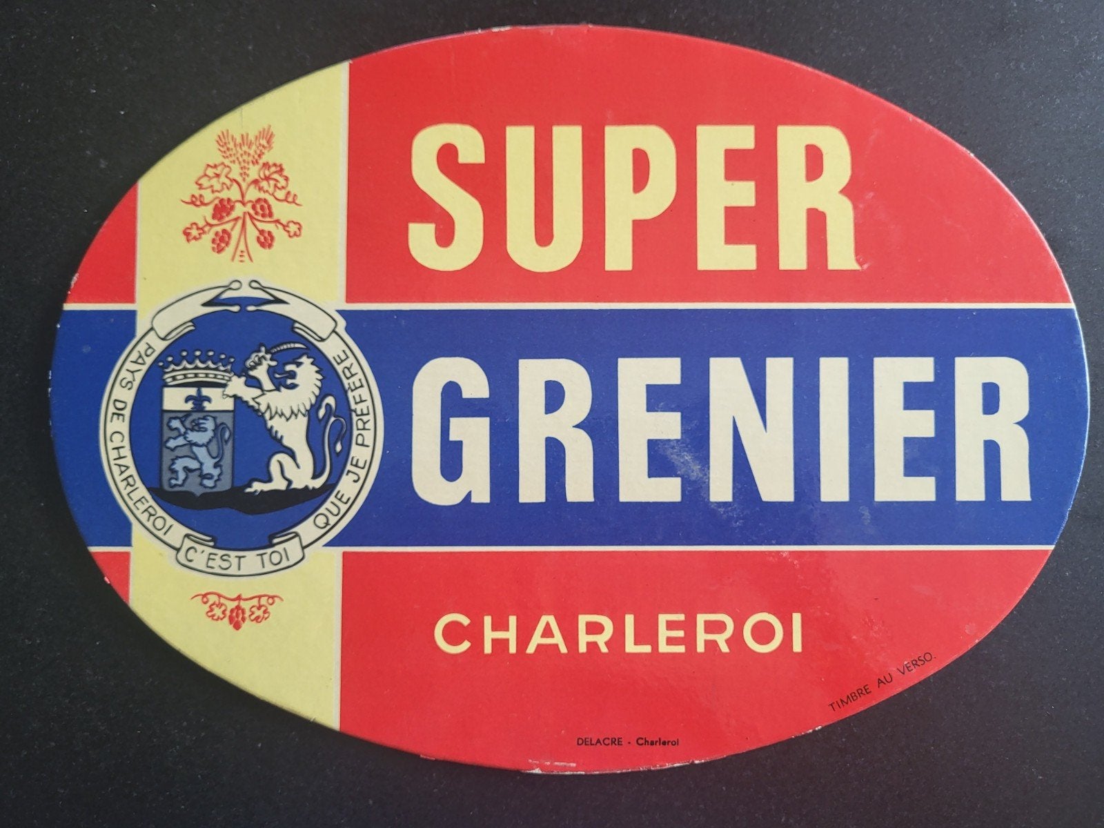 plaque Brasserie Grenier (carton), Collections, Marques de bière, Enlèvement ou Envoi