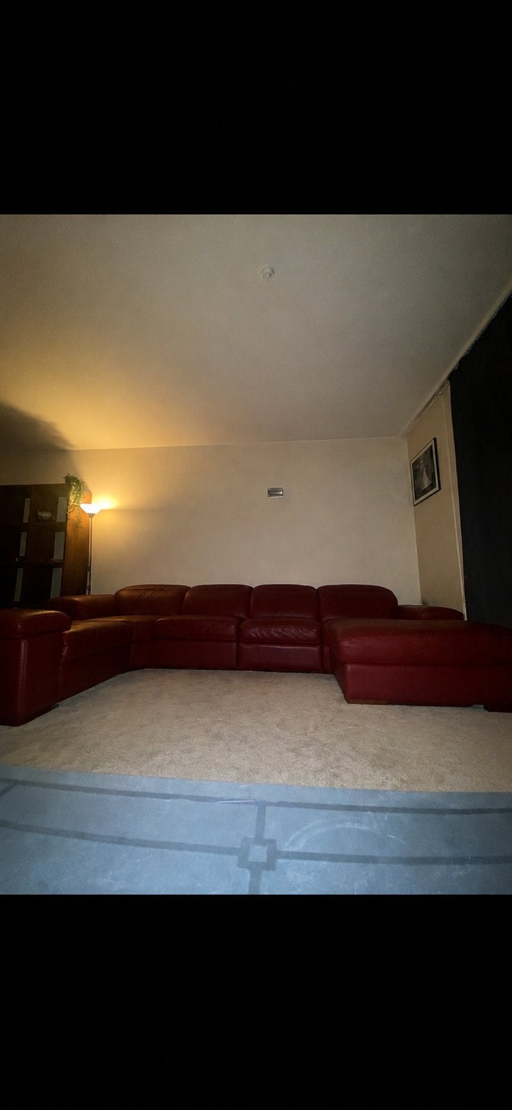 Rood leren salon, Ophalen, Gebruikt, Leer, Modern